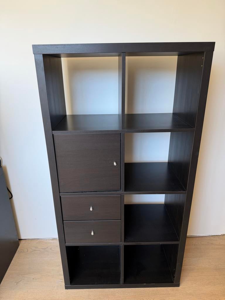 Ikea Kalax kast met lades en deur - zwart, Huis en Inrichting, Kasten | Boekenkasten, Ophalen, Gebruikt, 100 tot 150 cm, 50 tot 100 cm