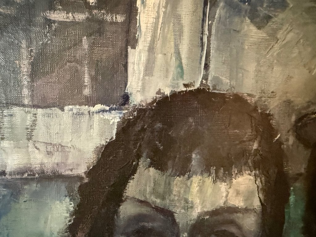 Modern Doek, vlot geschilderd Vlaams Dubbelportret, Ophalen, Figuren, Gesigneerd, Olieverf