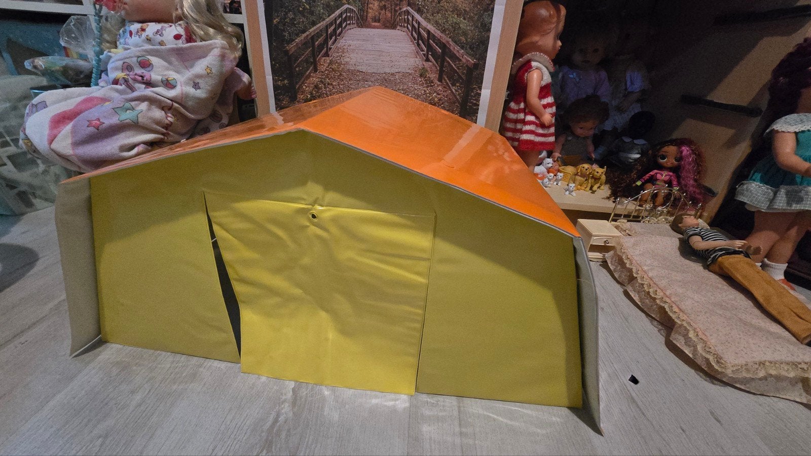 Vintage Barbie tent! van vinyl, Ophalen of Verzenden, Gebruikt