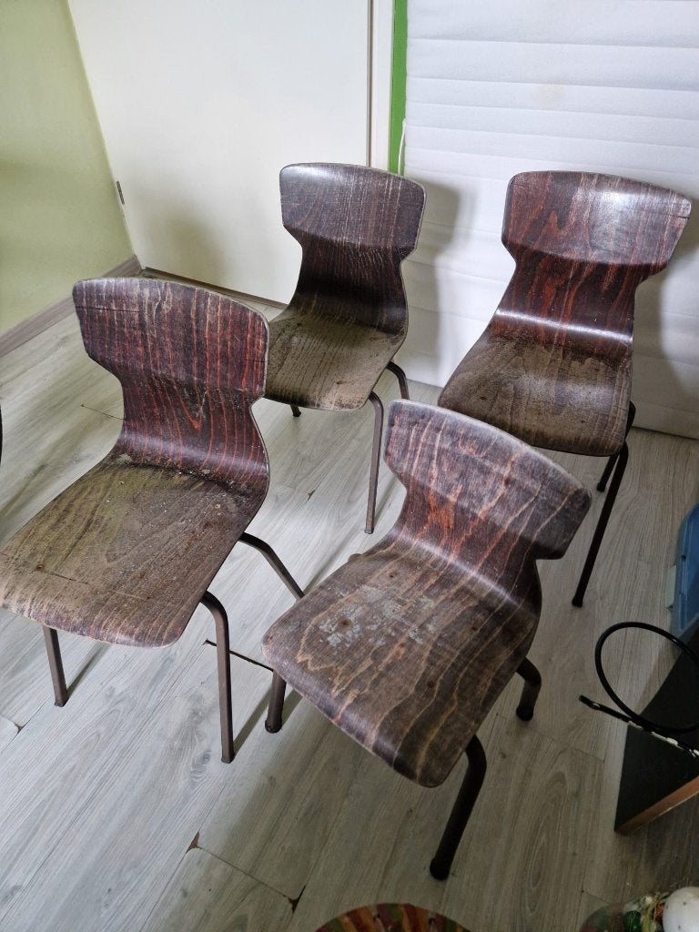 4x opknapper Eromes kinder stoel, Ophalen, Gebruikt, Bruin, Vintage