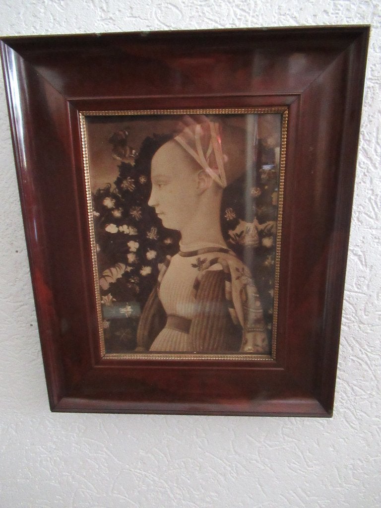 ANTIEKE Foto Dame in Klederdracht in oude mahonie lijst, Ophalen of Verzenden, Foto, Fotografie, Handgemaakt