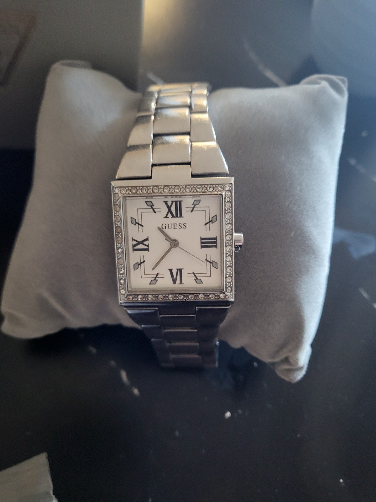 Guess Dames Horloge met Strass en Stalen Band, Ophalen, Staal, Gebruikt, Staal