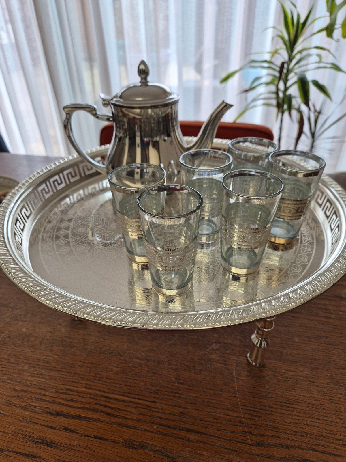 Marokkaanse Theeset met Dienblad en Glazen, Ophalen of Verzenden