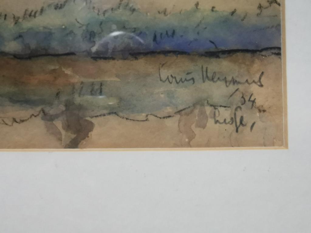 Aquarel Louis Heymans '34, Landschap met boomgaard, Antiek en Kunst, Kunst | Schilderijen | Klassiek, Ophalen
