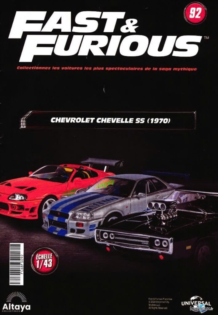 Chevrolet Chevelle 1970 schaal 1/43 FAST & FURIOUS ALTAYA 92, Verzenden, Nieuw, Auto, Overige merken