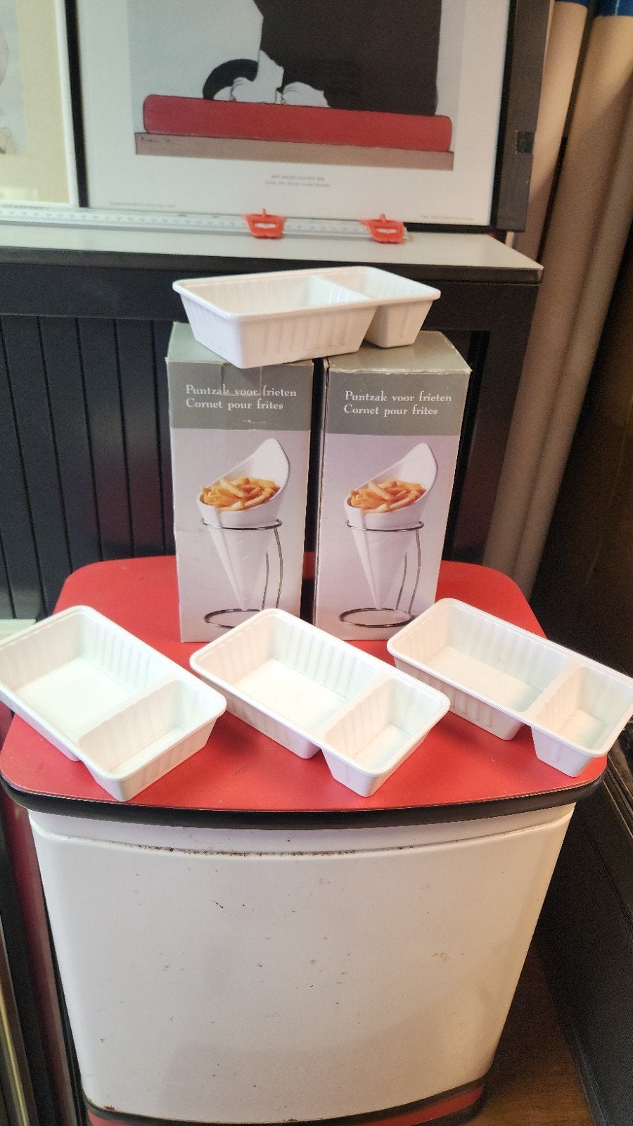 Frietpuntzakken met houders en frietbakjes, Huis en Inrichting, Overige typen, Kunststof, Nieuw, Ophalen of Verzenden