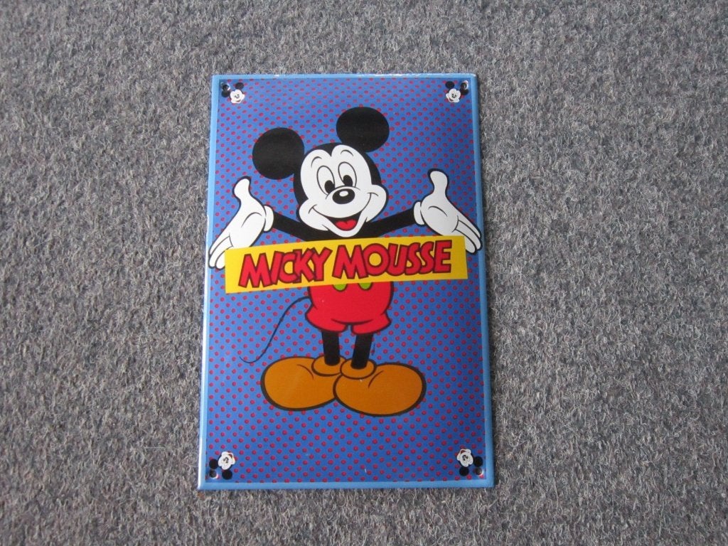 MICKEY MOUSE EMAILLE RECLAMEBORD, Ophalen, Gebruikt, Reclamebord