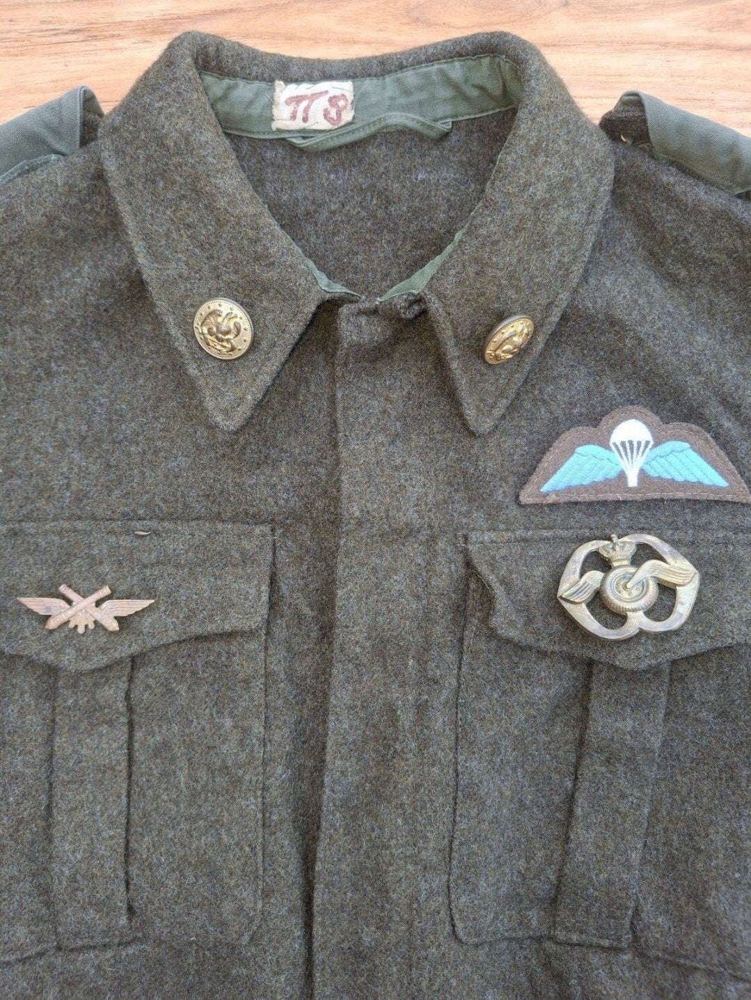 Vintage Militair Uniform Jack - Maat 52, Verzamelen, Ophalen of Verzenden, Landmacht, Overige gebieden, Kleding of Schoenen