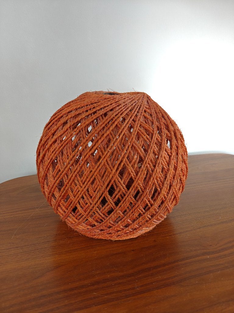 Retro Bol Hanglamp - Oranje touw, Huis en Inrichting, Lampen | Hanglampen, Ophalen of Verzenden, Minder dan 50 cm