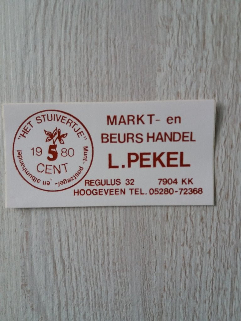 sticker MARKT- en BEURS HANDEL L.PEKEL in Hoogeveen, Ophalen of Verzenden, Zo goed als nieuw, Bedrijf of Vereniging