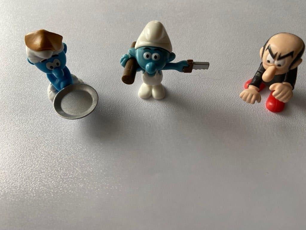 Smurfen: Baksmurf, Zaagsmurf en Gargamel, Verzamelen, Smurfen, Ophalen of Verzenden, Gebruikt, Verschillende Smurfen, Poppetje, Figuurtje of Knuffel