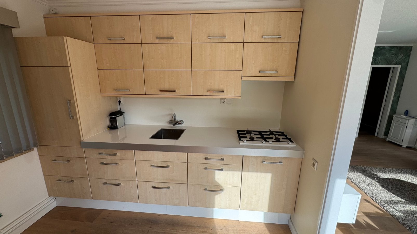 Keuken opstelling incl Miele apparatuur, Ophalen, Gebruikt, Enkelwandige keuken