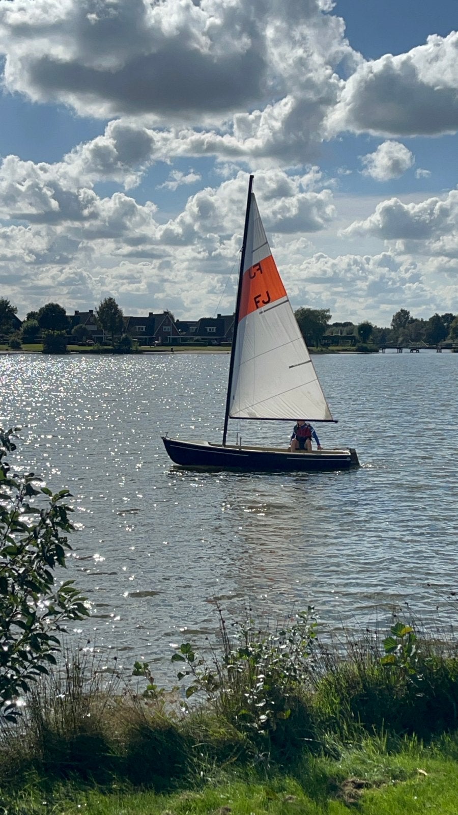 Zeilboot Flying Junior met Fok en Grootzeil, Ophalen, Gebruikt