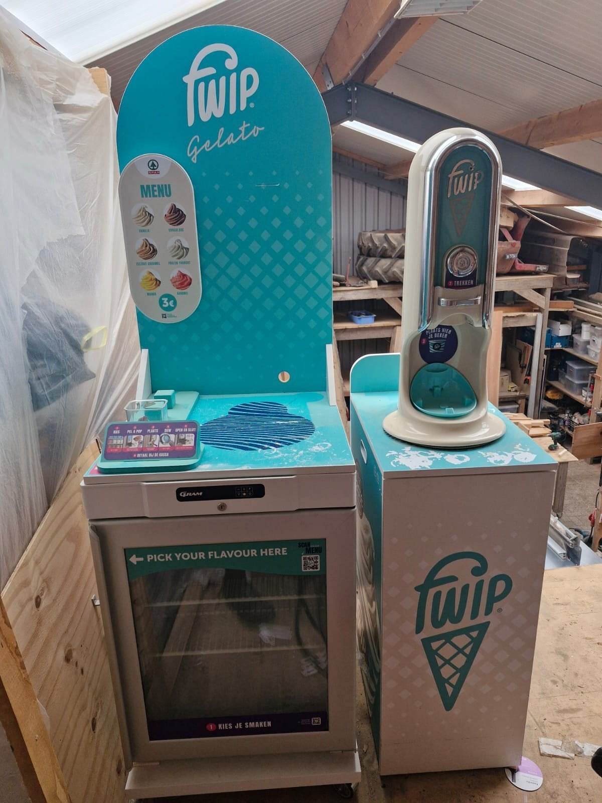 FWIP ijsmachine met vriezer, Ophalen, Gebruikt, Zelfvriezend