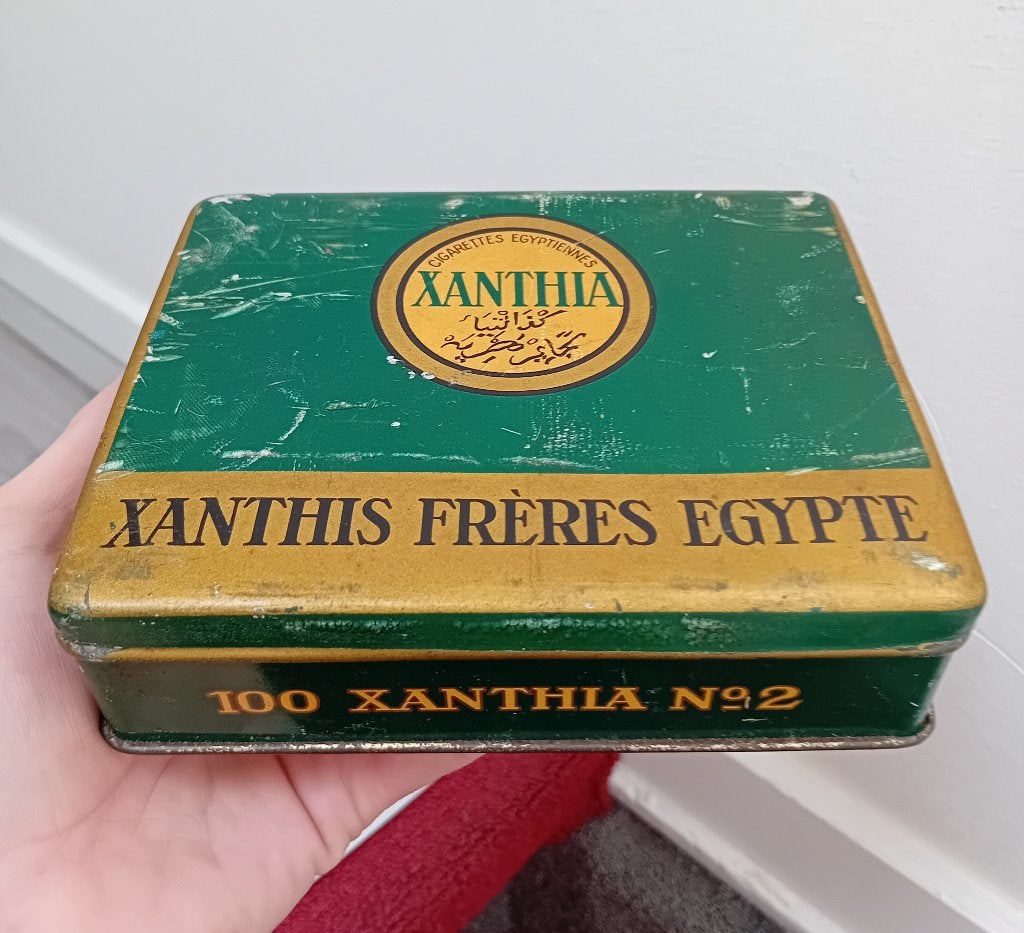 vintage xanthia sigaretten blik, Verzamelen, Verzenden, Gebruikt, Overige