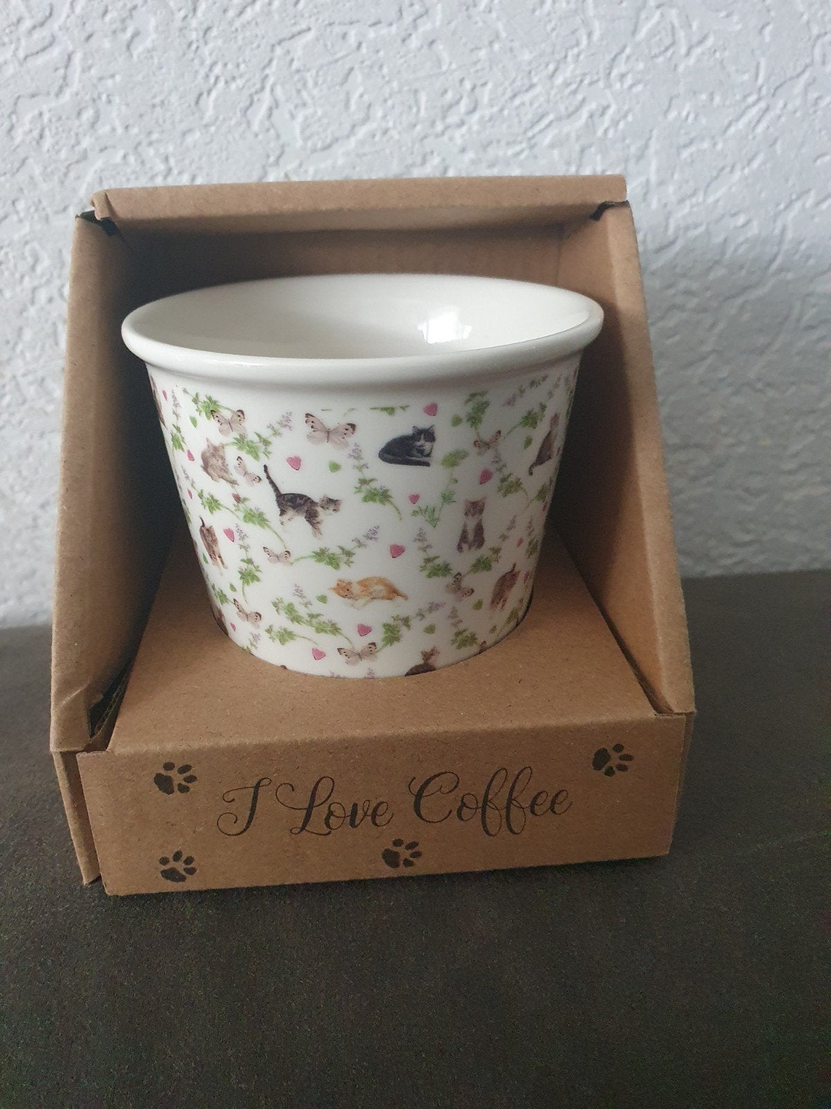 Francien's katten mok 300ML - 'I love Coffee', Overige typen, Nieuw, Ophalen of Verzenden, Steen/keramiek