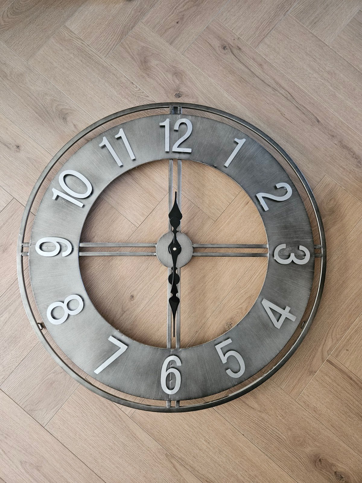 Wandklok industrieel, Huis en Inrichting, Woonaccessoires | Klokken, Ophalen of Verzenden, Zo goed als nieuw, Wandklok