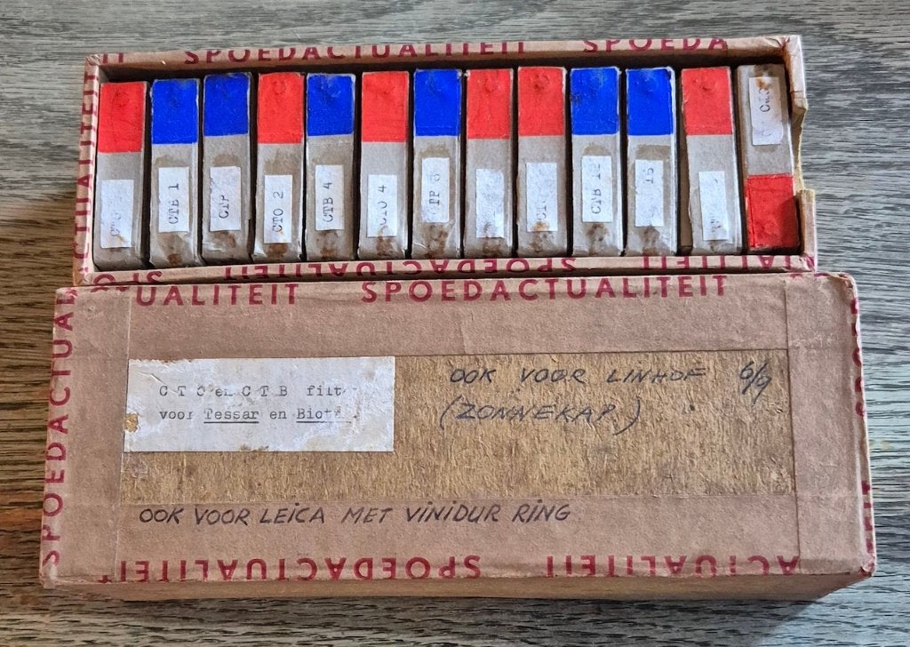13 stuks Gevacolor Gevaert Filter voor Tessar/Biotar., Ophalen of Verzenden, Zo goed als nieuw, Filterset