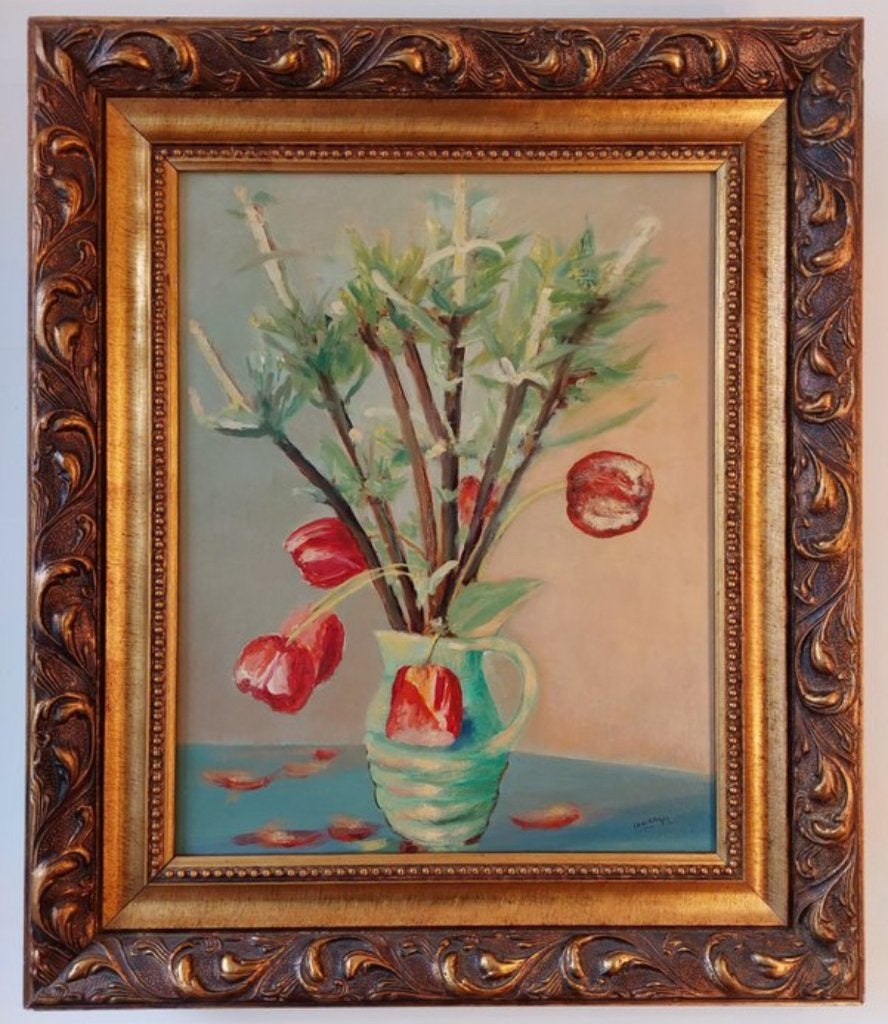 Jan Kagie Senior (1885-1971) - Stilleven, Doek, Realistisch, Bijzondere lijst, Olieverf