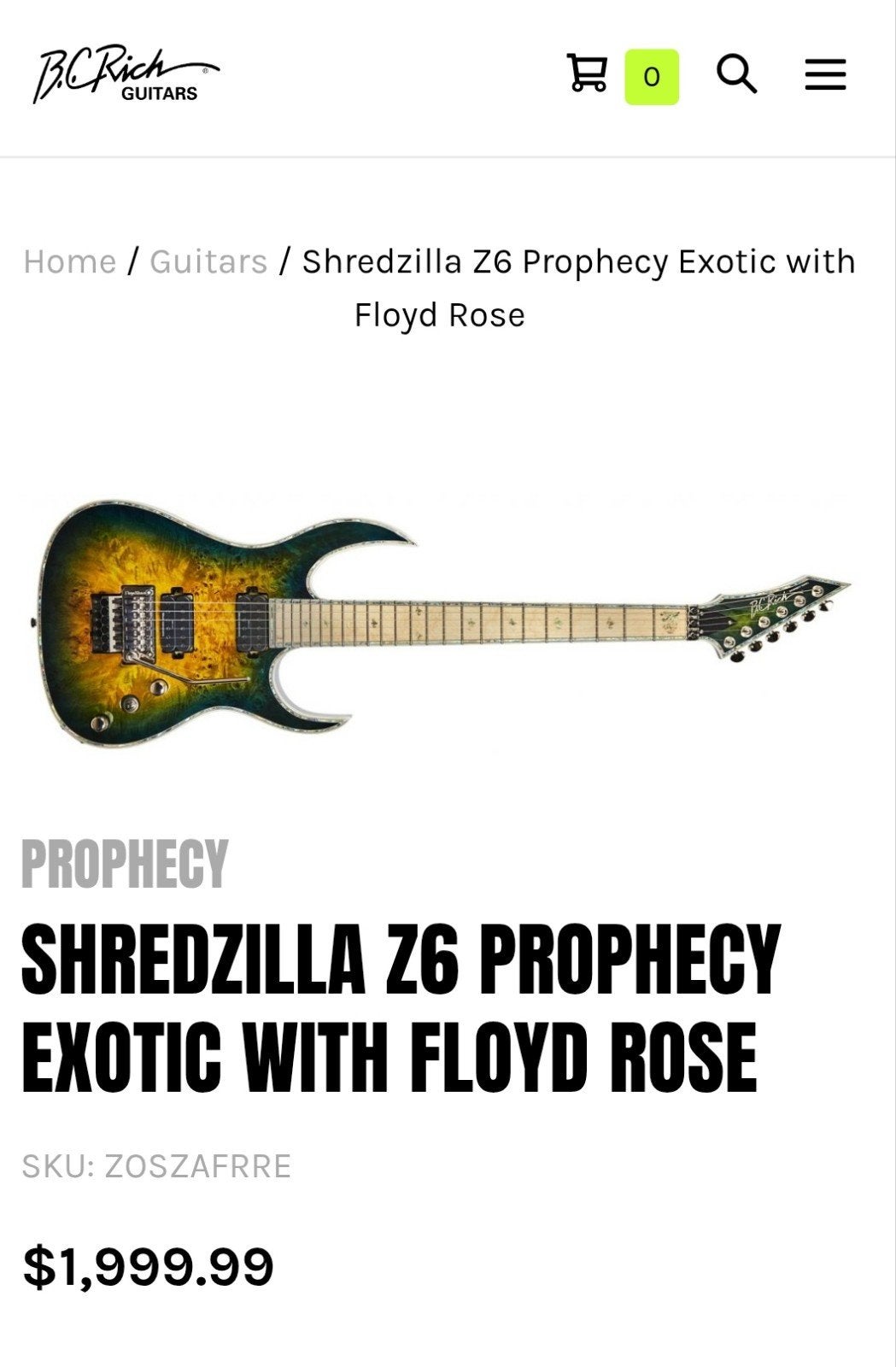 bc rich prophecy in nieuw staat, Muziek en Instrumenten, Ophalen, Zo goed als nieuw