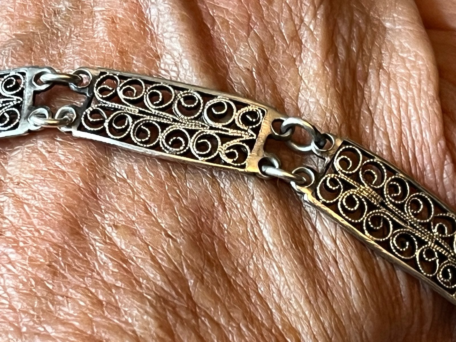 Fraaie Zilveren Filigrain Armband - Gekeurd, Verzenden, Zo goed als nieuw, Zilver, Zilver