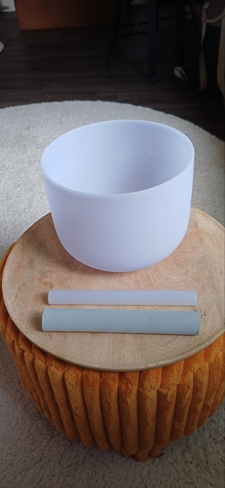 Crystal Singing Bowl B 432 Hz | 20 cm Frosted |, Ophalen of Verzenden, Zo goed als nieuw