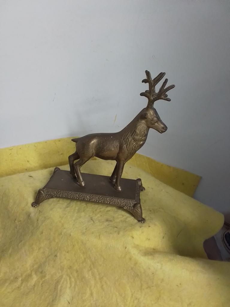 15152)  mooi hert  brons  hoog 19cm, Ophalen of Verzenden