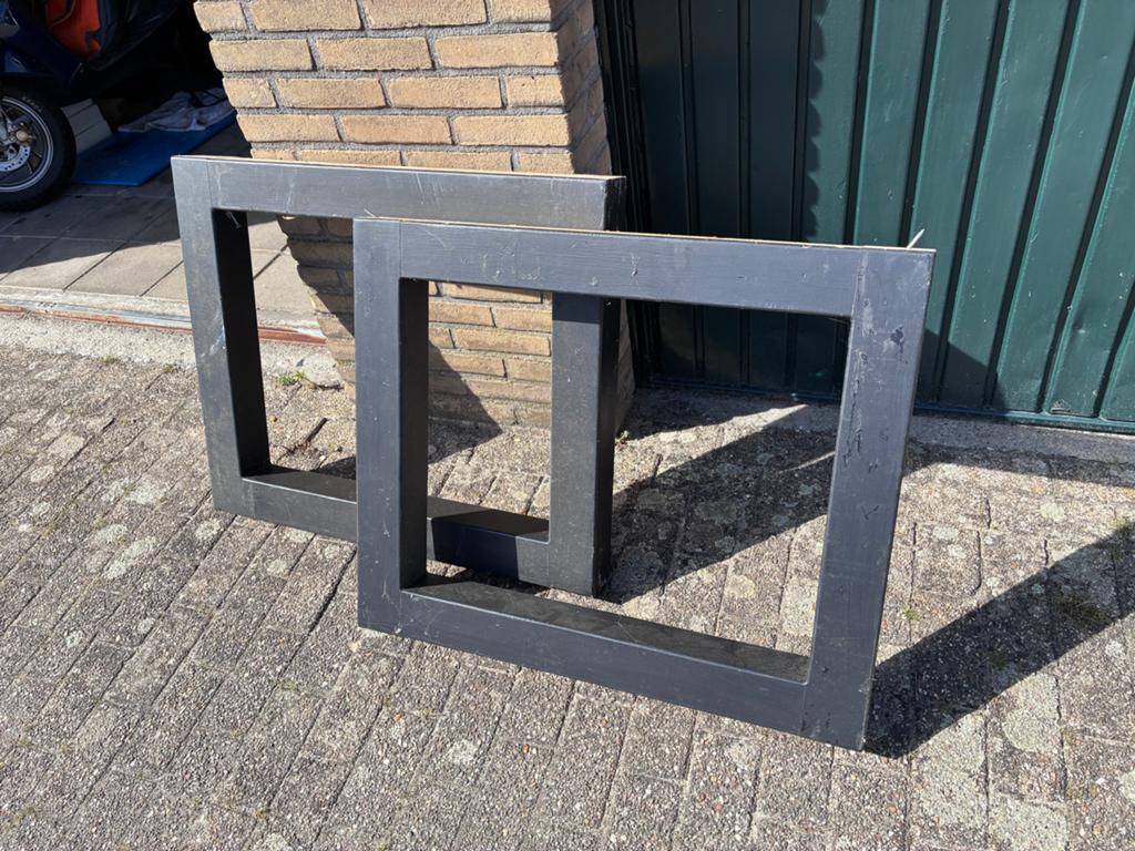 Stevige houten tafelpoten - Set van 2, Huis en Inrichting, Tafelonderdelen, Ophalen, Tafelpoot, Gebruikt, Vierkant
