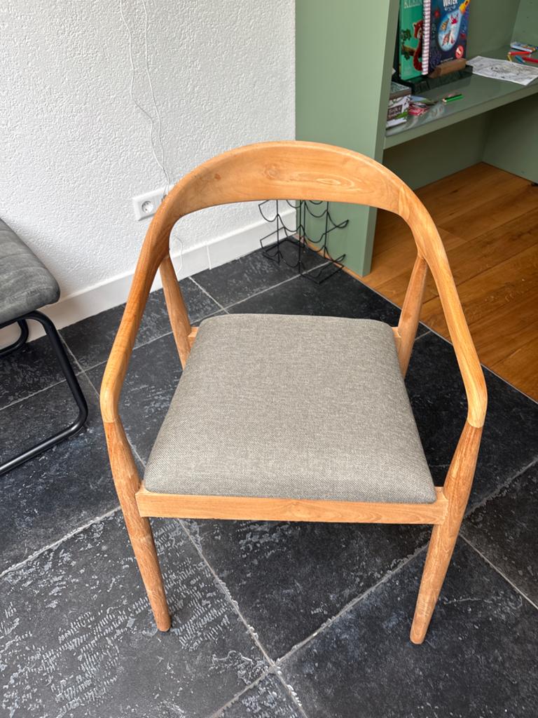 eetkamerstoelen scandinavisch design, Ophalen, Bruin, Zo goed als nieuw, Stof