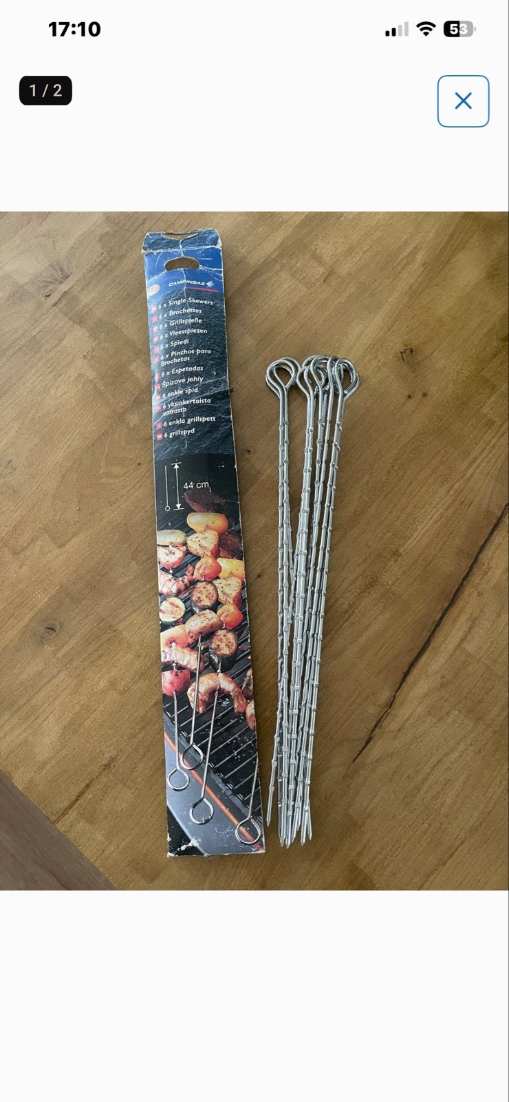 Grillspiesen - 12 stuks, 44 cm, Ophalen of Verzenden, Nieuw