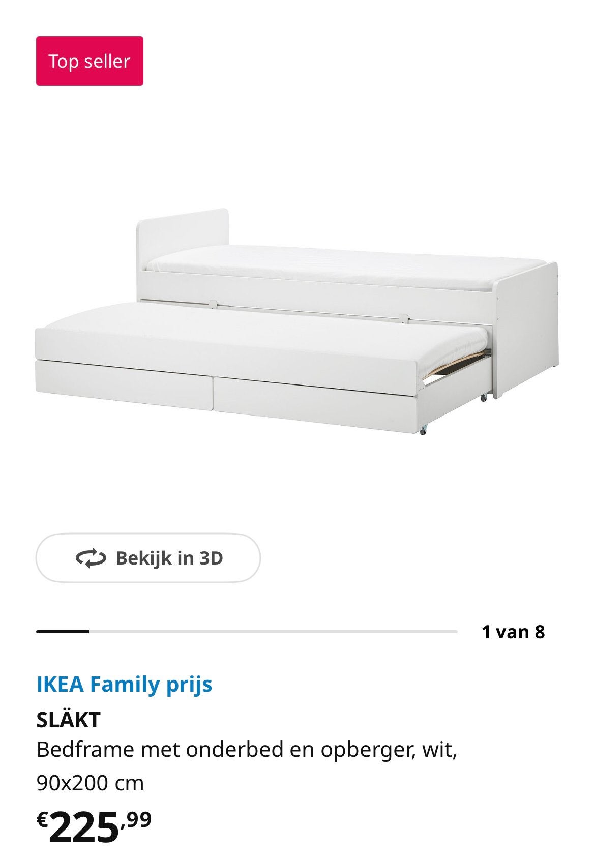 Ikea bed Släkt, Huis en Inrichting, Ophalen, Gebruikt, 90 cm, Eenpersoons
