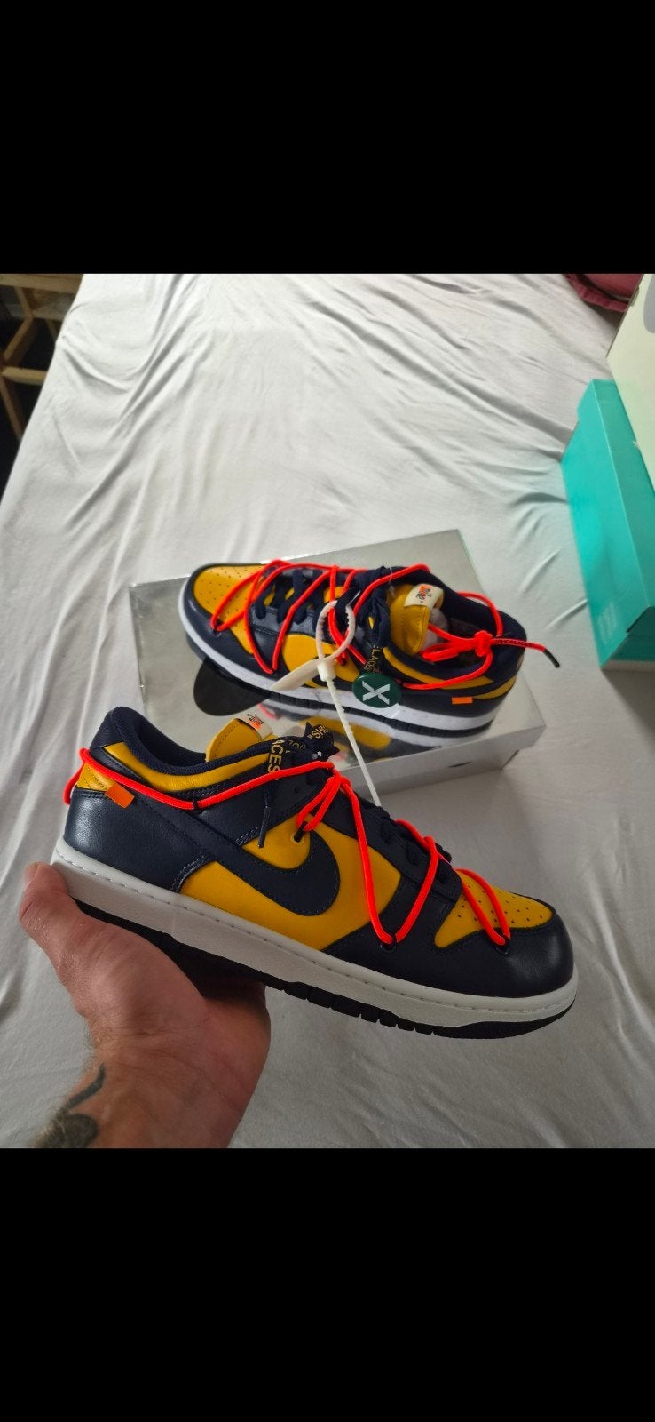 Nike Dunk Low Off-White University Gold Maat 45, Ophalen of Verzenden