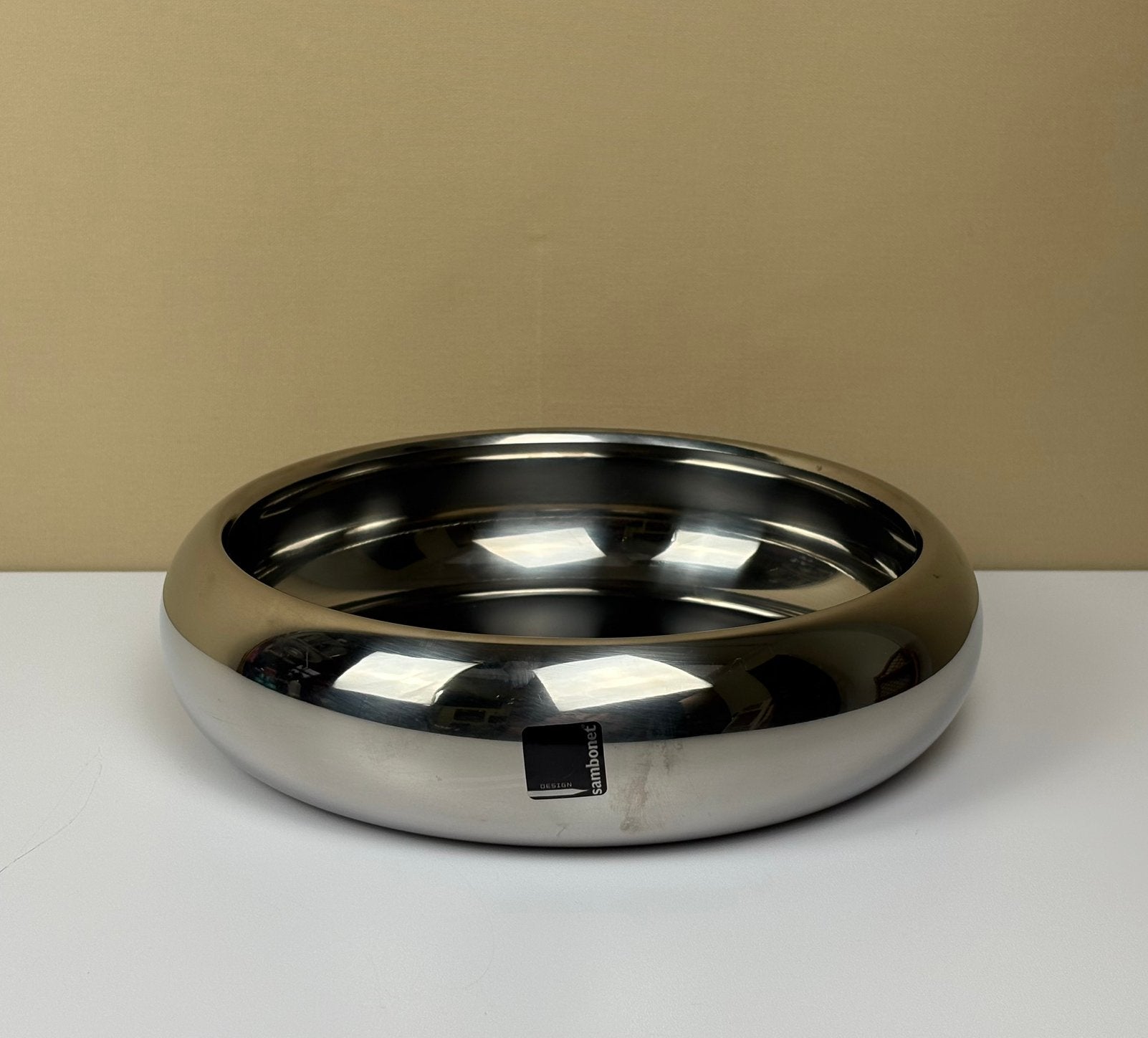 Sphera Sambonet design RVS chroom schaal dienblad zilver, -, Rond, Ophalen of Verzenden, Zo goed als nieuw