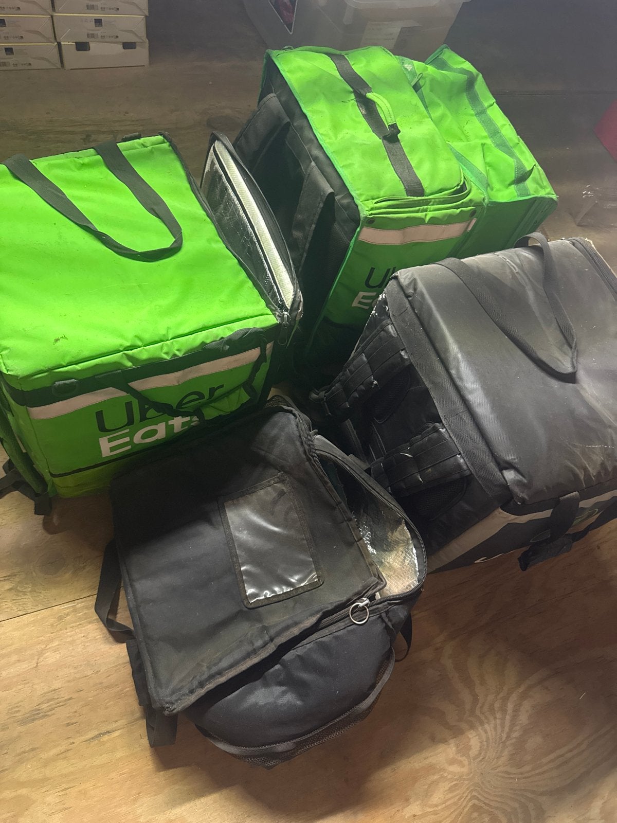 4 Bezorgtassen - Uber Eats en Zwart, Ophalen, Gedragen, Zwart