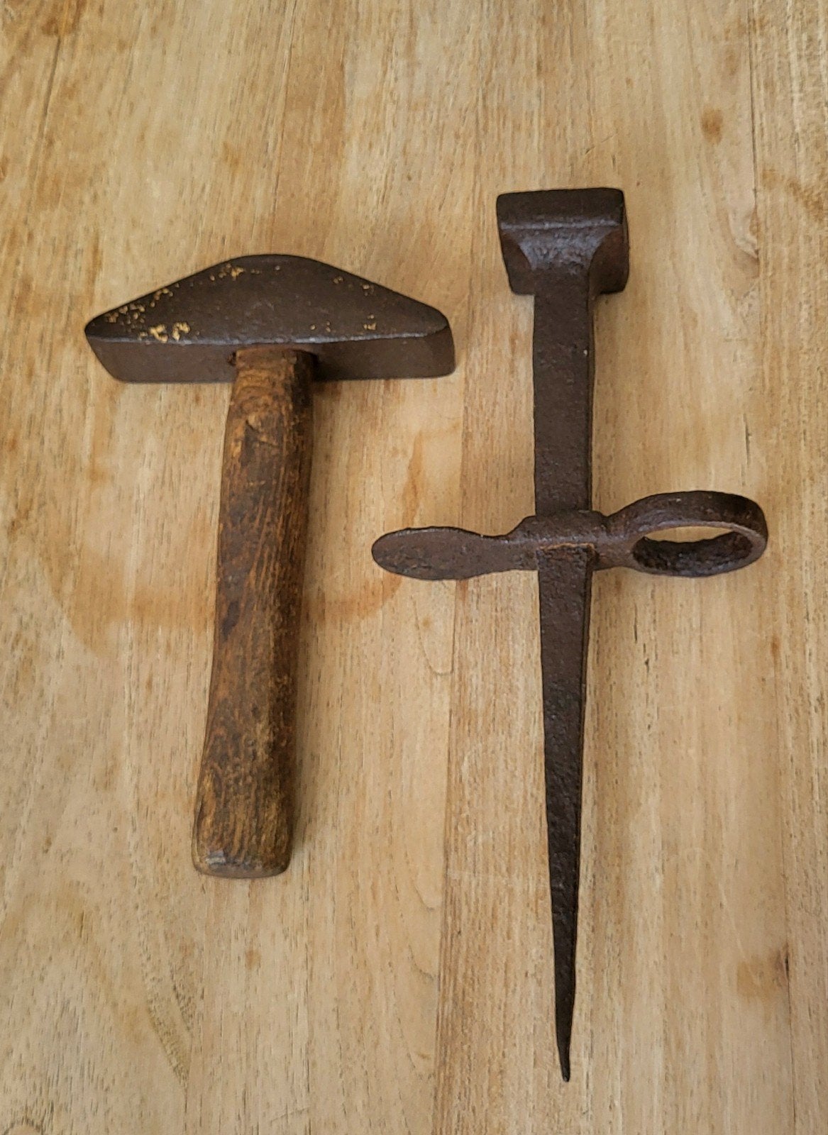Oud gereedschap - haarspit en haarhamer, Ophalen of Verzenden