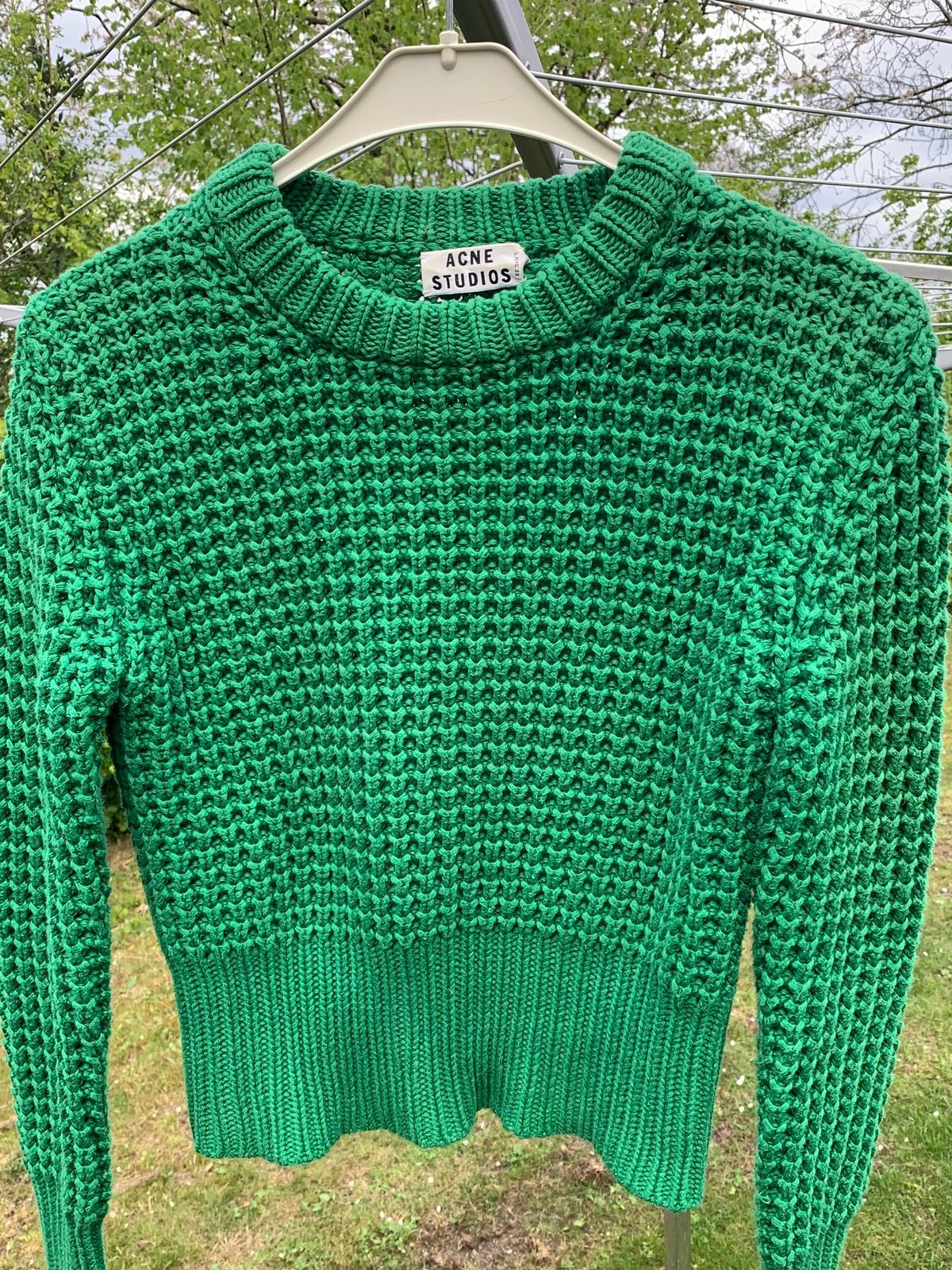 Groene katoenen trui van Acne Studios maat m, Ophalen of Verzenden, Zo goed als nieuw, Maat 38/40 (M), Groen