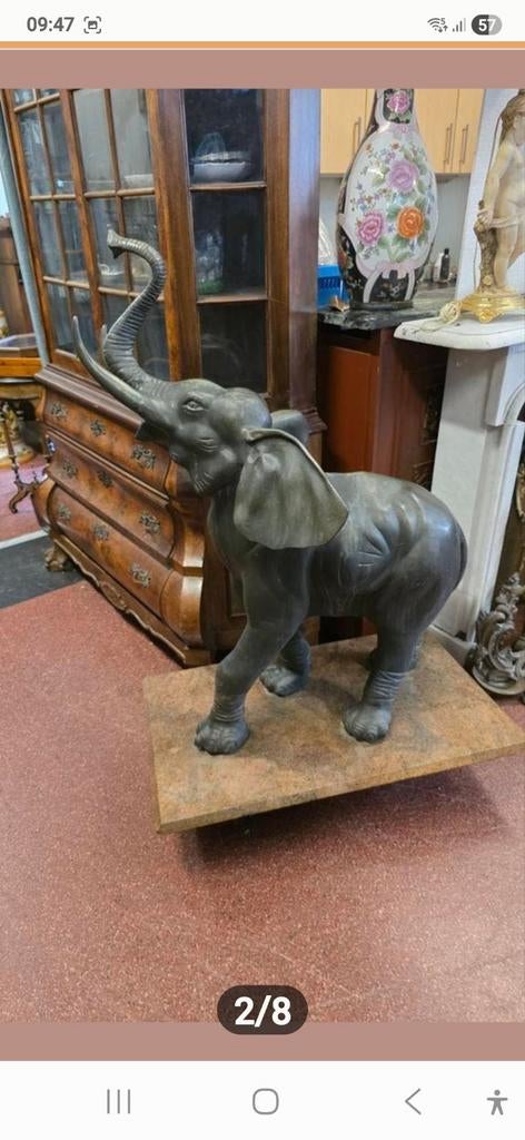 Super grote bronzen olifant 120 cm hoog, Antiek en Kunst, Ophalen