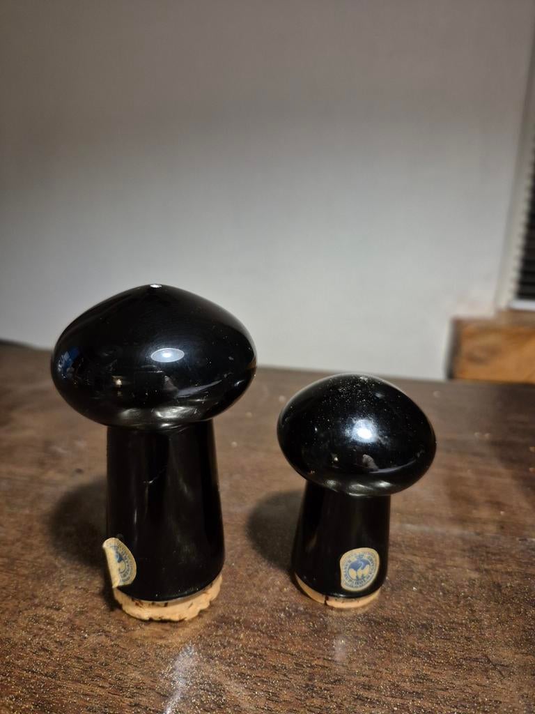 Deens design peper en zout glas holmegaard zwart  Palet sort, Ophalen of Verzenden, Gebruikt