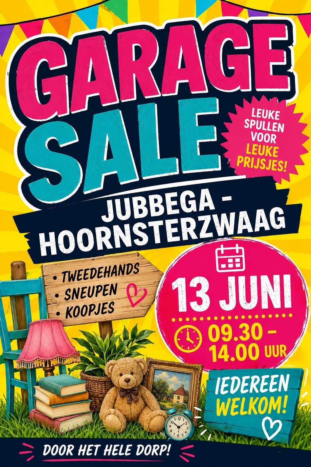 Garagesale jubbega, Ophalen
