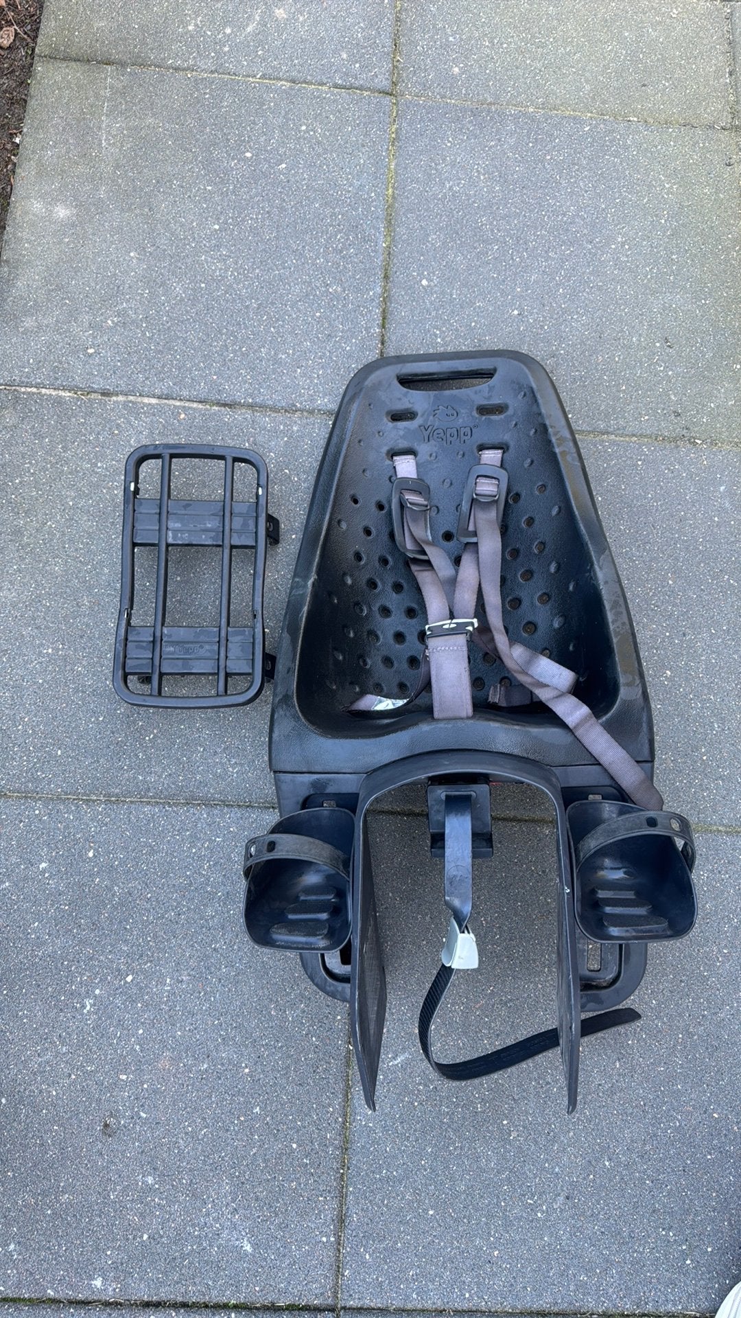 Yepp achterzitje + adapter, Achterzitje, Ophalen, 15 t/m 25 kg, Gebruikt