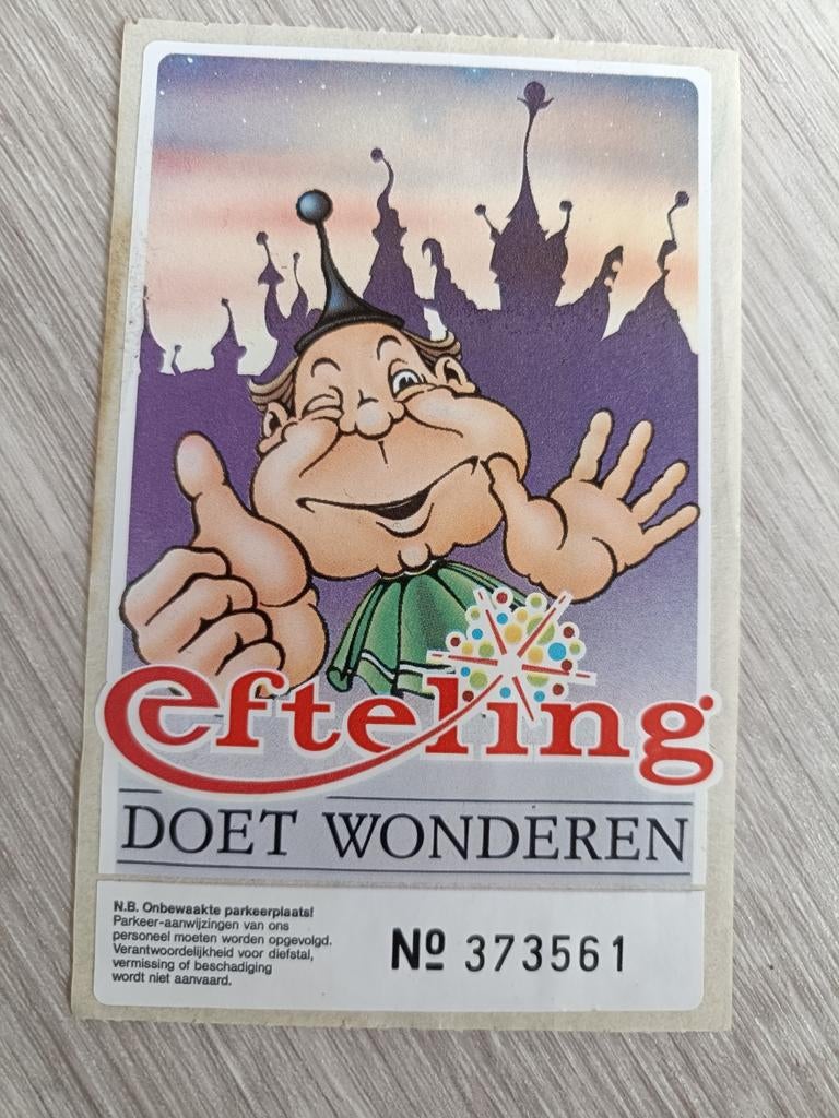 Efteling parkeer sticker, Ophalen of Verzenden, Zo goed als nieuw, Overige typen