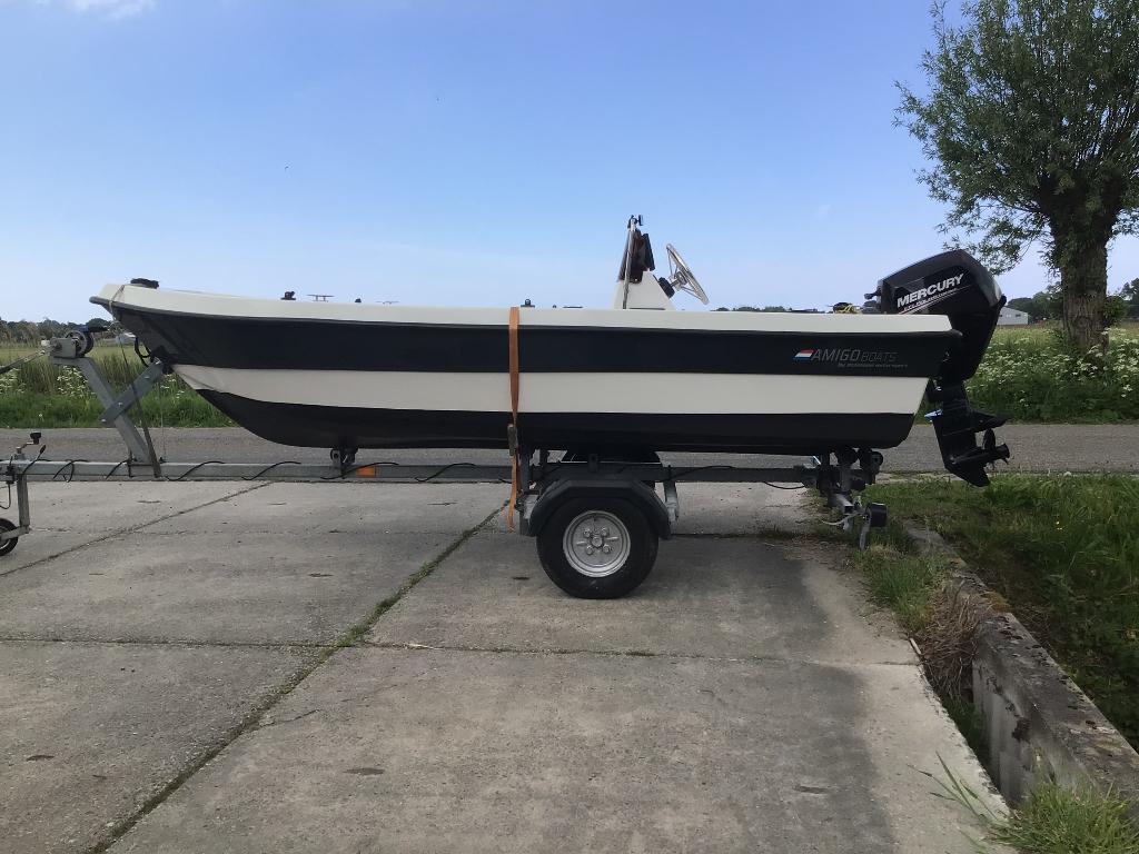Amigo consoleboot. Zeer compleet. Met 15 pk mercury. 2020., Watersport en Boten, Vis- en Consoleboten, Zo goed als nieuw, Overige merken