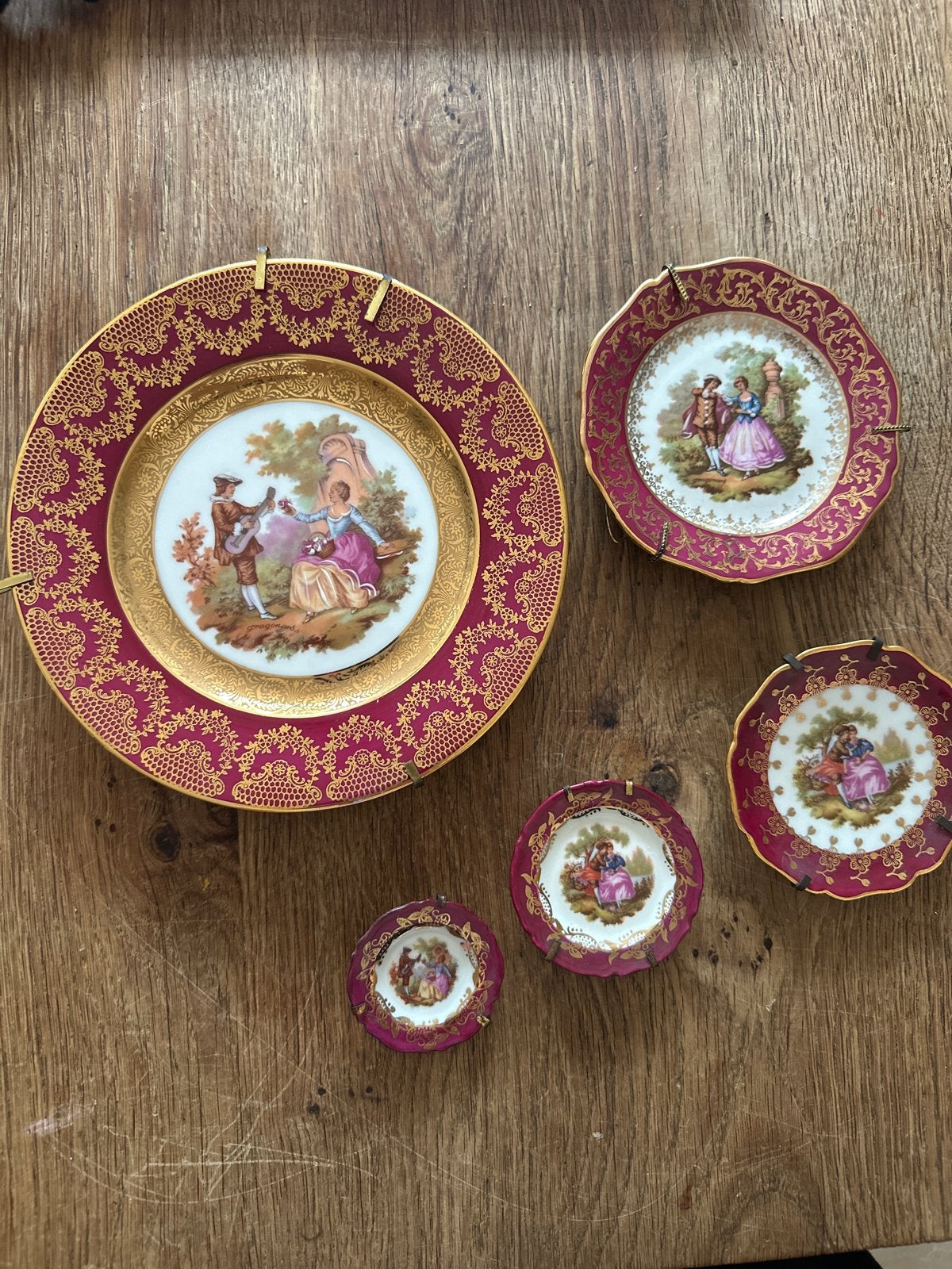 Limoges Decoratieve wandborden set - Romantische scènes, Antiek en Kunst, Ophalen of Verzenden