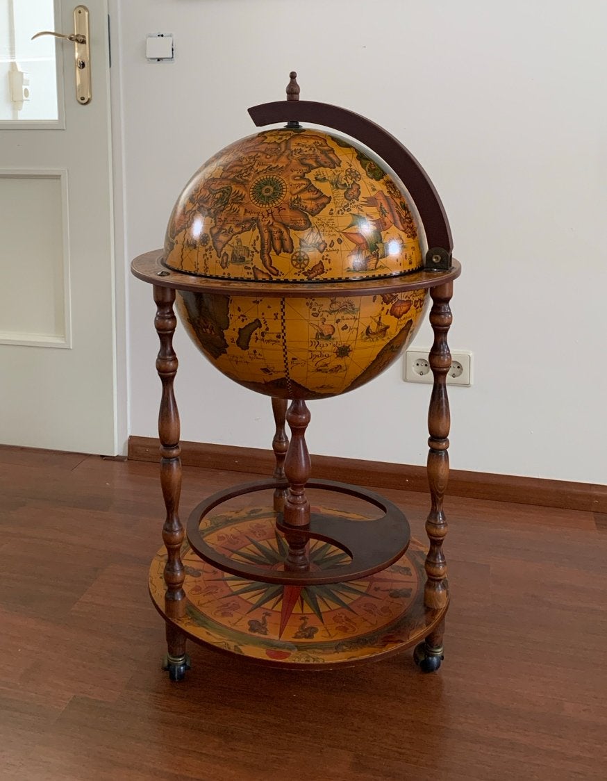 Vintage ⁠Zoffoli Minerva barglobe op Wieltjes, Antiek en Kunst, Ophalen