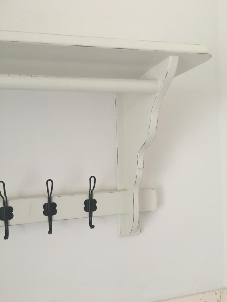 Mooie brocante kapstok met plank - 180x60x40 cm, Huis en Inrichting, Woonaccessoires | Kapstokken, Gebruikt, Wandkapstok, 150 tot 200 cm