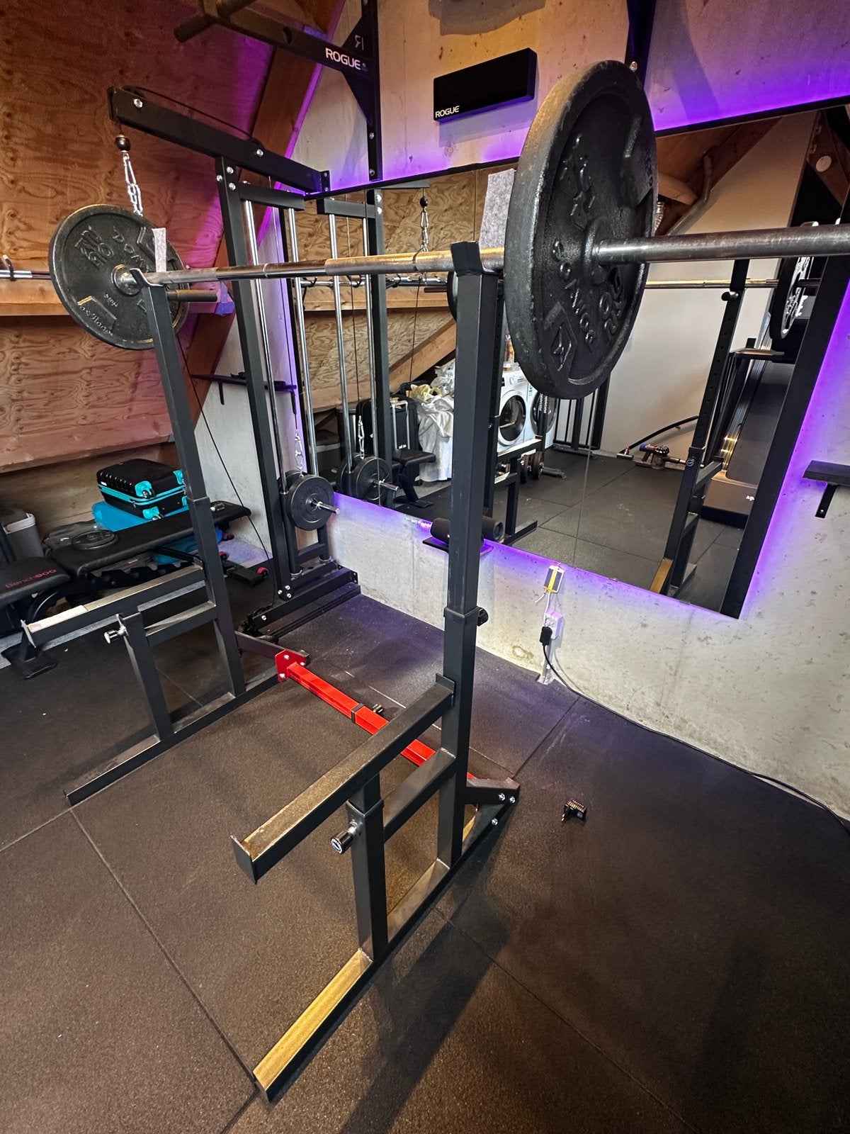 Complete home gym, Squat rack, Latpull, DB, Weights ca 160kg, Ophalen, Gebruikt, Overige typen