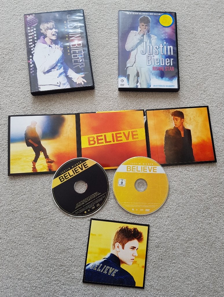 Justin bieber 2 x cd 2 x dvd believe pop muziek rising star, Verzenden, Zo goed als nieuw, Pop, Album