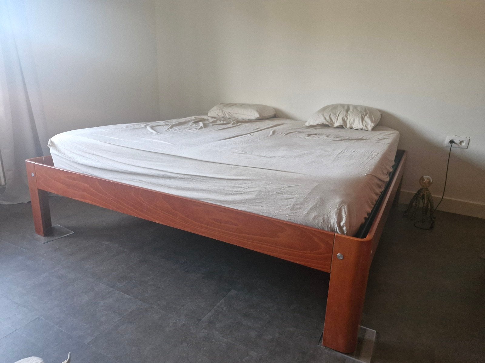 auping auronde 2m x 2m, Ophalen, Verstelbaar, Bruin, Tweepersoons