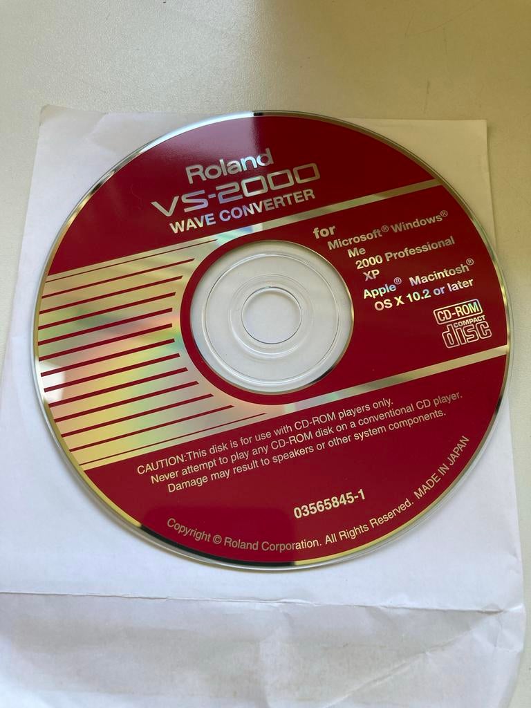 Roland VS-2000 Wave Converter CD-ROM, Computers en Software, Audio-software, Ophalen of Verzenden, Zo goed als nieuw, MacOS