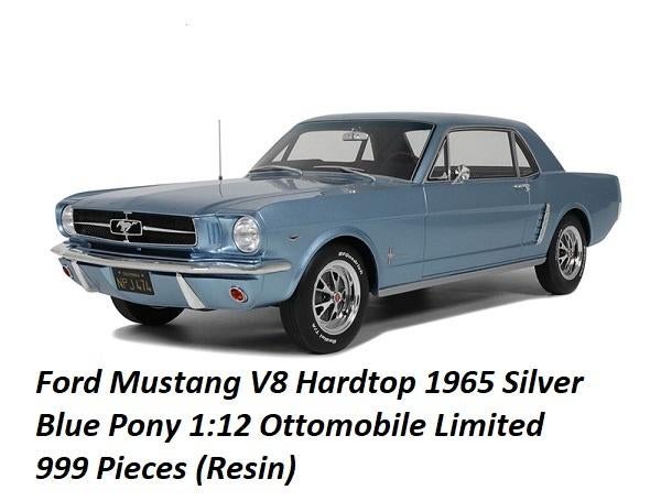 Ford Mustang V8 Hardtop 1965 Silver Blue Pony 1:12 Ottomobil, Hobby en Vrije tijd, Modelauto's | 1:5 tot 1:12, Tschuiten@hotmail.com